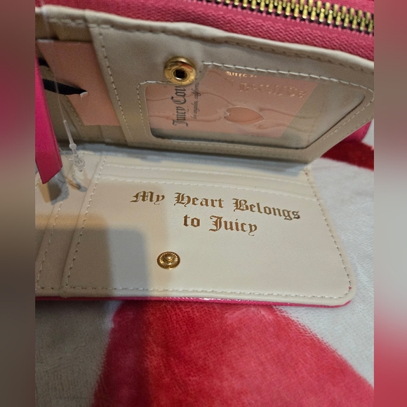 JUICY COUTURE Nailed It Tote and Heart Charm Wallet-Pink Flash - Picture 9 of 10